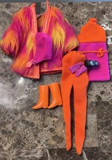 Vintage 1970s Francie Doll Wild Bunch #1766 Fur Coat Dress Hat Complete Mint picture