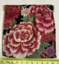 Kiss Lock Pouch ,Japanese Pattern,Black, Purple, Gold, Floral, Coin Purse,Japan picture