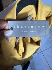 Sharagano New York Grooving Gold Trench Coat Belted Button Long Size 12 picture