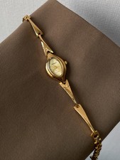 Women Retro Teardrop Quartz Watch Gold Stainless Steel Link Bracelet Wristwatch picture