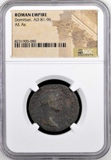 Emperor Domitian 81-96 AD AE As Genuine NGC Certified Ancient Roman Coin picture