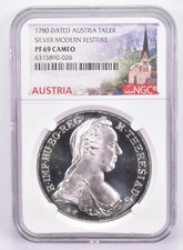 1780-Dated Austria Thaler Silver PF69 Cameo NGC Mother Theresa picture