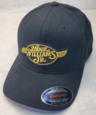 Hank Williams Jr. Embroidered Patch on Flexfit 6377 Black L/XL 7 1/4 - 7 5/8 picture