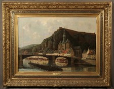 Dinant Citadel of Belgium 19th Century French Cityscape att. to Gustave Mascart picture
