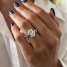 IGI 5.20Ct Oval Cut F/VS1 Lab Grown Diamond Wedding Ring 14k White Gold picture