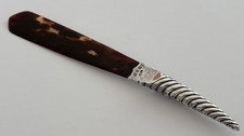 Victorian Sterling Silver Mounted Faux Tortoiseshell Page Turner ~ B’ham 1896 picture