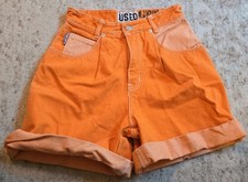 Vintage Get Used By Elie Retro womens Shorts 100% Cotton Size 27 Cutoffs Orange picture
