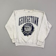 Vintage Georgetown University Hoyas Sweatshirt Men's Large Gray 90s Crewneck USA picture