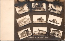 1913 RPPC Postcard 9 Views of Salem SD - Churches, High School, Businesses (B7) picture