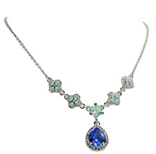 Carolee Nassau Nights Crystal Necklace Silvertone New NWT picture