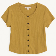Madewell Ribbed Button Front Top | Women’s M picture