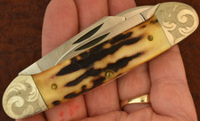 RARE MINT SET CASE XX USA 9 DOT 1981 STAG GUNBOAT CANOE KNIFE 53131 SS (36840) picture