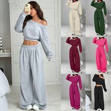 Casual 2-piece Set One-shoulder Long-sleeved Sweatshirt Women's Suit Autumn New picture