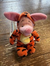 2000 Piglet Dressed as Tigger  USA Disney Store 9” Bean Bag Plush Nwt picture