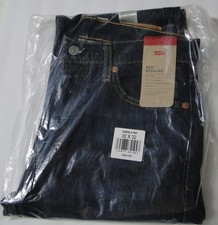 Levi Men's 505 Regular Fit Jeans, Dark Denim  Wash 30W X 32L NEW SEALED  picture