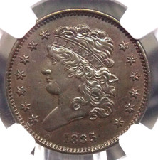 1835 Classic Head Half Cent 1/2c NGC AU Details #005 About Uncirculated ECC&C picture