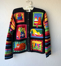 🐱🌈 Super RARE Susan Bristol Cat Cardigan 🌈🐱 picture