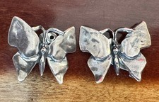 Vintage Clifton Nicholson Sterling Silver Butterfly Earrings picture