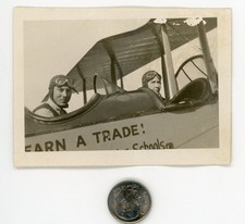 Old 1920's AIRCRAFT photo / EARN A TRADE Your Pilot Teacher Today is 79-Yrs Old picture