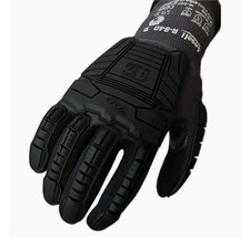 Lot of Six 6 Pairs Ansell Ringers Black Nitrile Anti-Impact Gloves R-840 Size 9 picture