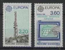 French Andorra 1988 : EUROPA / Communication - Good Set Very Fine MNH Stamps picture