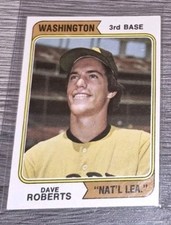 1974 Topps #309 Dave Roberts WASHINGTON NAT'L LEA. VARIATION EXC. to NM/M picture
