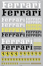 Ferrari Logos Scuderia Colors Transfer Decal sheet picture