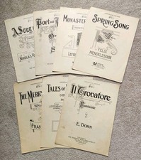 Vintage (1920s) Piano Sheet Music from Unexcelled Edition, Lot of 7 Songs picture