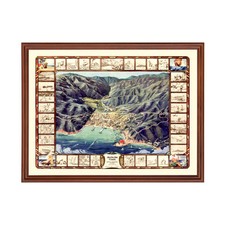 Old Map of Avalon Santa Catalina Island, CA 1948 - Vintage A picture