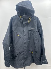 Columbia Omni-Tech Hooded Rain Jacket Black Waterproof Logo XL  picture