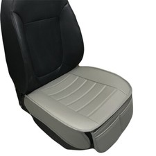 Grey PU Leather Car Seat Protector Cushion 1Pcs Front Seat Cover Accessory+Pouch picture