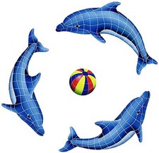 Mosaic Dolphins and Beach Balls for Swimming Pool or Wall  - many choices picture