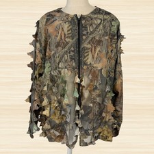Underbrush 3D Leafy Camo Ghillie Suit Jacket Vintage Hunting Mesh Full Zip picture
