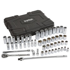 Ironton 1/2in.-Drive, 6-Pt. Ratchet Socket Set, Metric, 51-Pc. picture