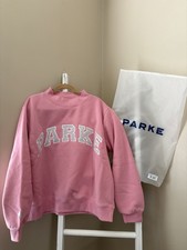 RARE NEW PARKE Valentine's Varsity Mockneck in Blush Lavender Size L/XL picture