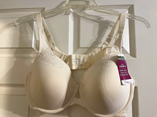 Olga by Warner's Cloud 9 Underwired T-Shirt Bra Ivory Lace Trim 42C picture