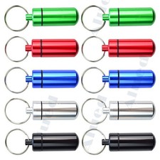  NEW 5/10PC outdoor Pill box Keychain Medicine Case Bottle Drug Holder container picture