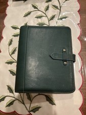 Franklin covey Vintage Aurora Full Grain Italian Leather Classic Teal/ Green picture