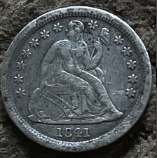 1841 Seated Liberty Dime Fine XF-35? Very hard to find Coin picture