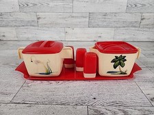 Vintage Federal Tool Hostesset Set MCM Sugar Creamer Shakers Serving Tray USA picture