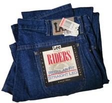 🔥 Vintage Lee Riders Denim Blue Jeans Regular Fit Straight Leg Mens 36x32 picture