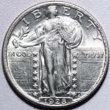 1928-P STANDING LIBERTY QUARTER - BU UNC - With CARTWHEELING MINT LUSTER picture