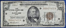 U.S. (Cleveland, OH)  Series of 1929 $50.00 National Banknote 2-Zero & Six-Digit picture