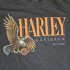 1984 RARE Harley Davidson 3D Emblem Eagle Flying Shirt Mens Large Dave Gardner picture