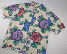 Vtg Reyn Spooner Floral Hawaiian Shirt Mens Medium Rayon Hibiscus picture
