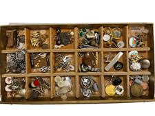 Vintage Jewelry Junk Drawer Lot Pins Earrings Cufflinks Charms Parts Repair picture