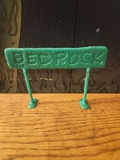 Vintage 1961 THE FLINTSTONES PLAY SET Marx #4672 Green BEDROCK Sign picture
