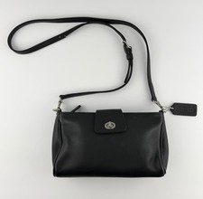 Vintage Coach 9154 Demi Turnlock Crossbody Black Leather Small Bag Purse picture