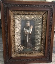 *ANTIQUE ST ANTHONY FRAMED SHADOW BOX  22” picture