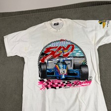 Vintage 1989 Indianapolis 500 T Shirt Screen Stars Best Indy 500 White Large USA picture